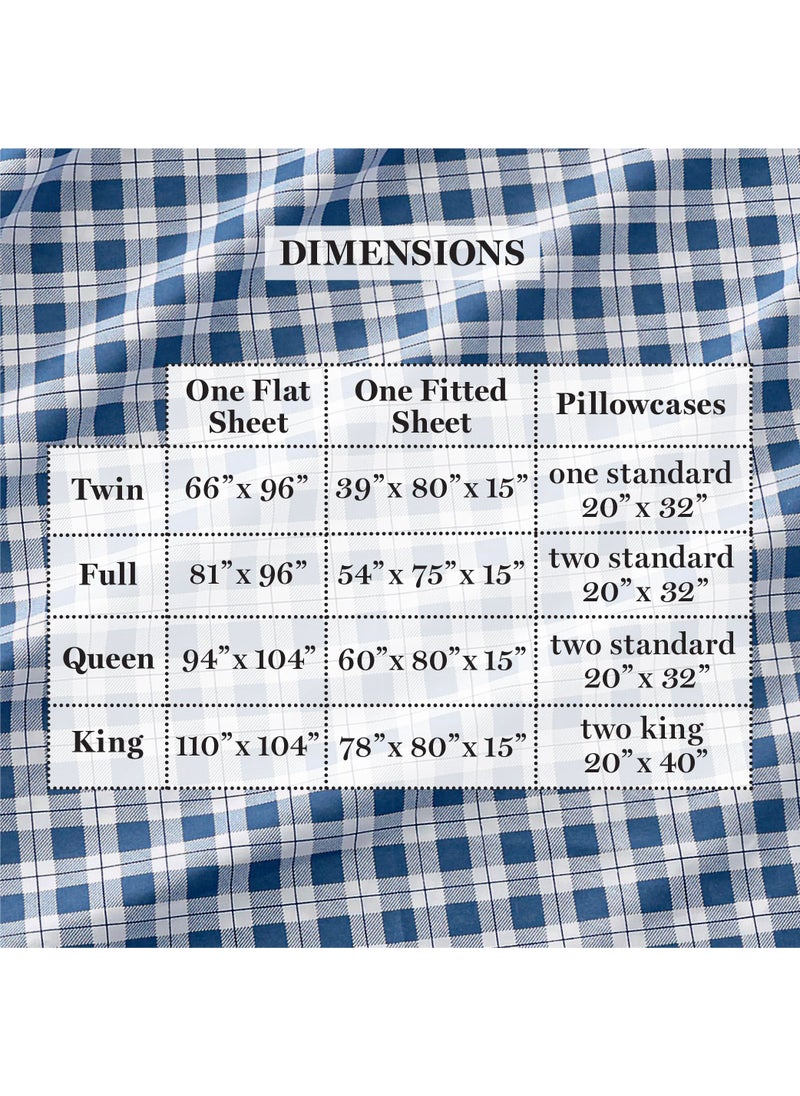 MARTHA STEWART Ultra Soft Brushed and Washed Microfiber 4 Piece Sheet Set  Easy Care  Comfy Bed Sheets with Deep Pocket  1 Flat Sheet  1 Fitted Sheet  2 Std. Pillowcases  Queen Size  Navy Blue