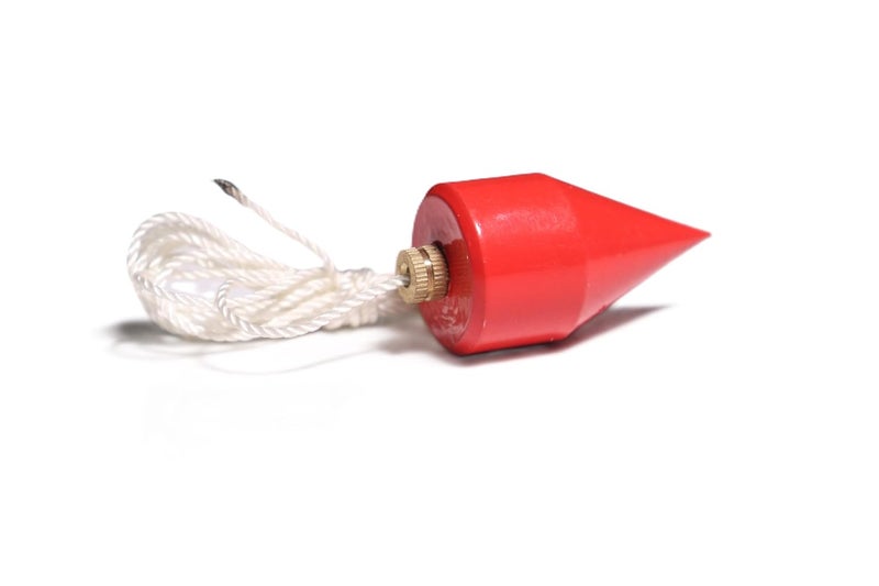 KD Enterprises Plumb Bob Tool for Leveling WallCarpenter Work 350 Gram Weight Red - Image 1