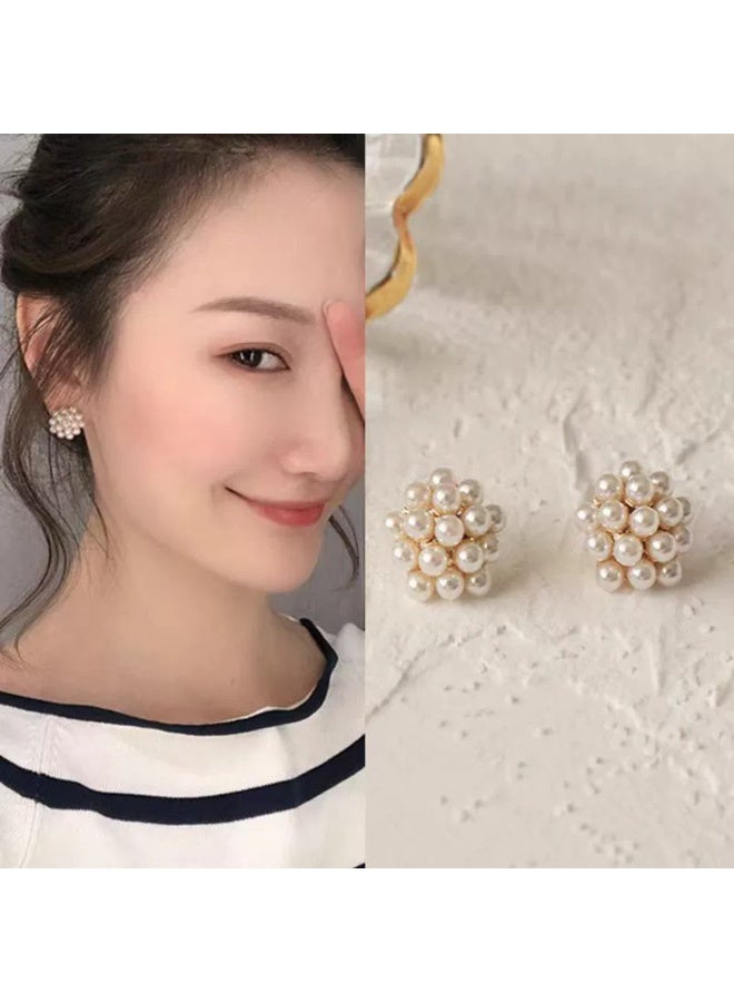 Goolsky أقراط دائرية من اللؤلؤ الصناعي الأنيق - مجوهرات عصرية بأسلوب أوروبي بسيط للنساء - Image 3