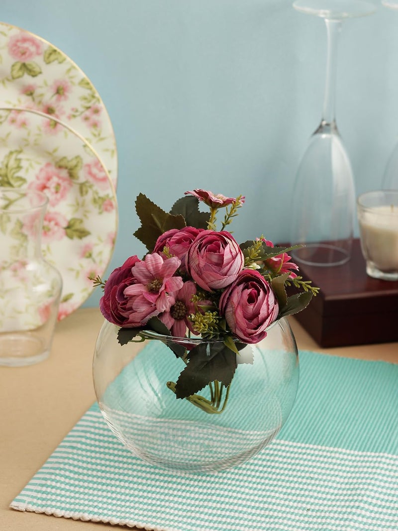 Incrizma Clear Bowl Glass Vase Glass Bubble Bowl Glass Round Vase Clear Bubble Planter Terrarium Fish Bowl Fish Bowl Vase for Wedding Event Home Decor Flowers Fish 15 cm - Image 3