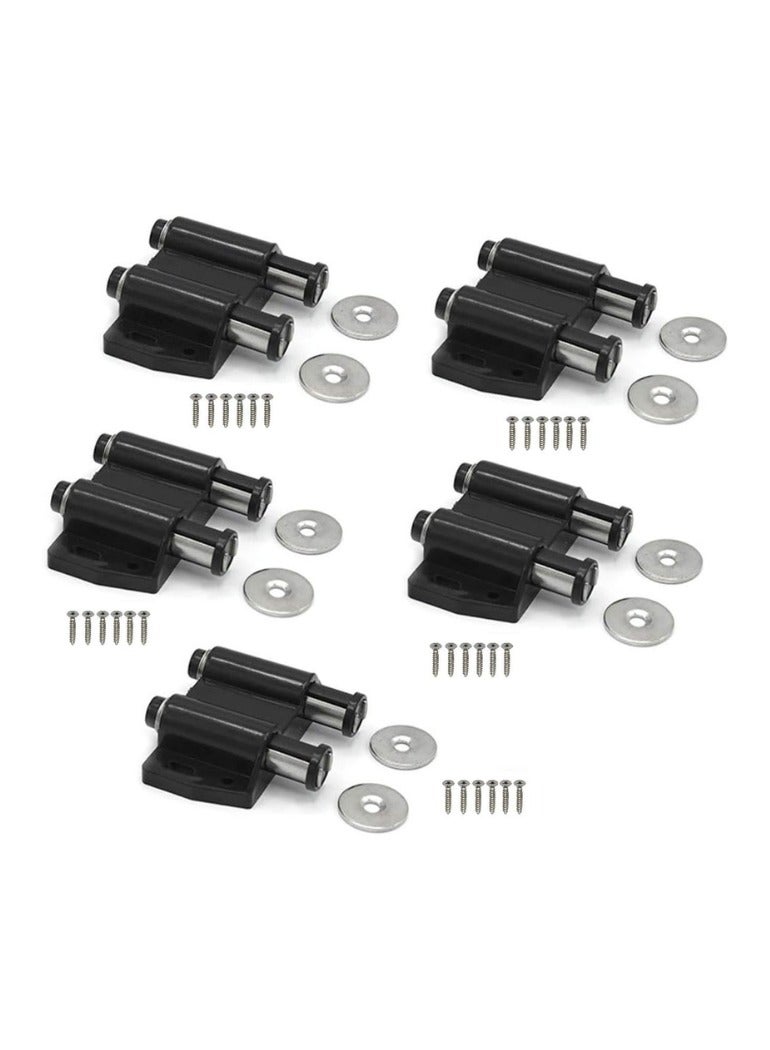 KNP KNP Magnetic Door Catcher Double Black 5pcs perfect for cabinet doors, wardrobes, drawers, and other furniture applications.  - Image 1