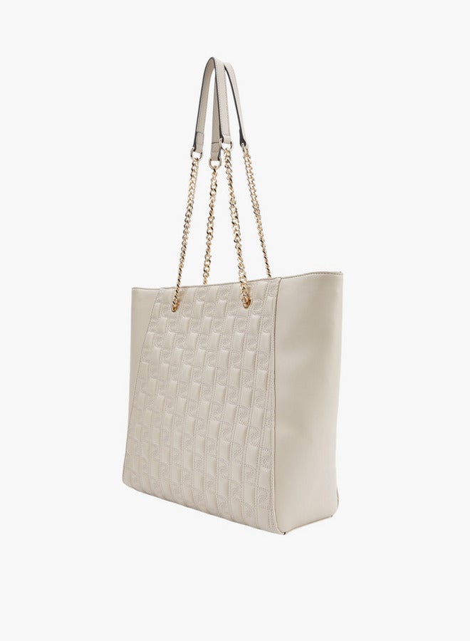 بابريكا حقيبة توت بتفاصيل خياطة وحزام مزدوج بسحاب - Image 2