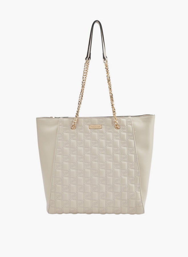 بابريكا حقيبة توت بتفاصيل خياطة وحزام مزدوج بسحاب - Image 1