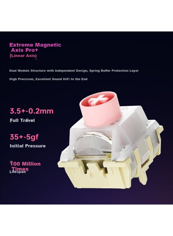 Thunderobot Vic68se Gaming Magnetic Switch Keyboard Rt Rgb Lighting Wired Fps Gaming Keyboard Misty Translucent Keycaps Sakura Pink Valentine's Edition - Image 4