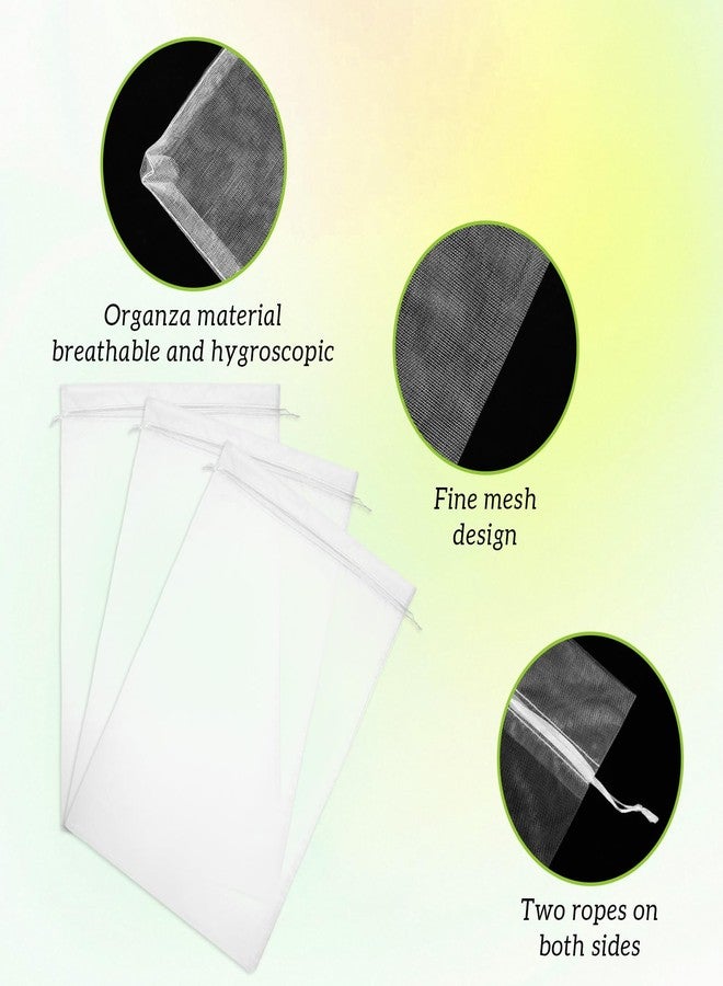 AojSup 40 Pcs Large Organza Bags - 16 x 24 Inches Extra Big Organza Drawstring Bags, White Mesh Bag for Gifts, Wedding Favors, Jewelry & Party Decor (40 x 60cm) - Image 3