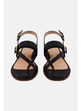 COLE HAAN Women Medium Anica Lux Buckle Strap Adjustable Buckle Sandals, Black  - Image 4