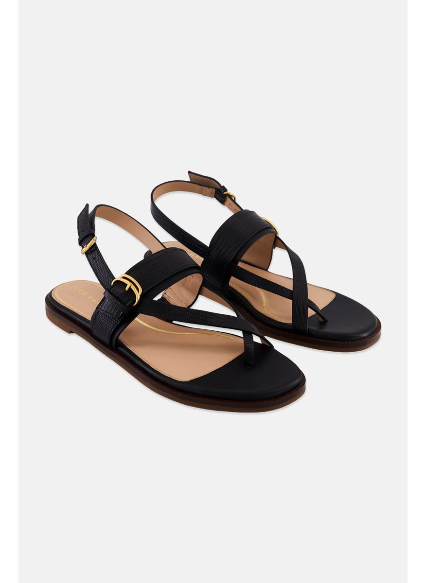 COLE HAAN - Women Medium Anica Lux Buckle Strap Adjustable Buckle Sandals, Black - Image 1
