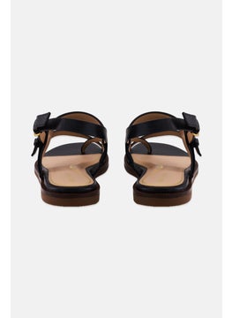 COLE HAAN Women Medium Anica Lux Buckle Strap Adjustable Buckle Sandals, Black  - Image 2