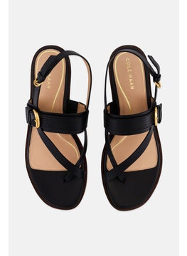 COLE HAAN Women Medium Anica Lux Buckle Strap Adjustable Buckle Sandals, Black  - Image 3