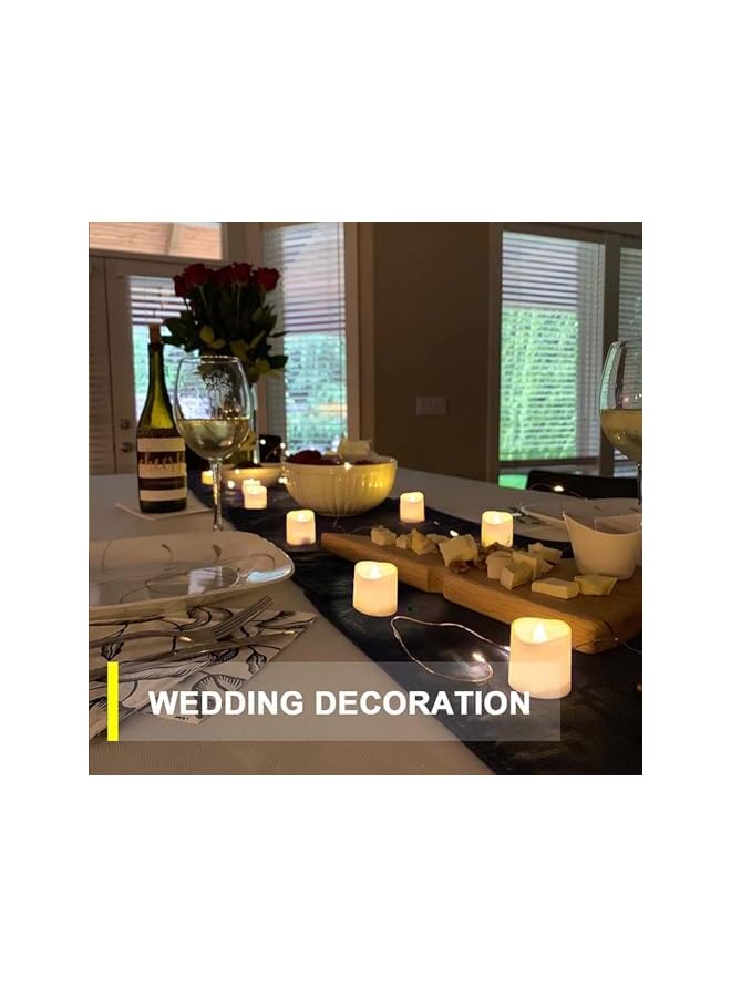 The Bros Tea Lights Battery Operated Candle 12 Pack Electric Fake Candle Flameless Flickering Candles Electric Battery Operated LED Tea Light Sets for Holiday Birthday Home Decor and Gifts -Warm White - Image 4