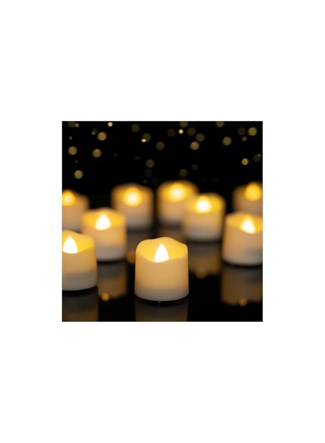 The Bros Tea Lights Battery Operated Candle 12 Pack Electric Fake Candle Flameless Flickering Candles Electric Battery Operated LED Tea Light Sets for Holiday Birthday Home Decor and Gifts -Warm White - Image 2