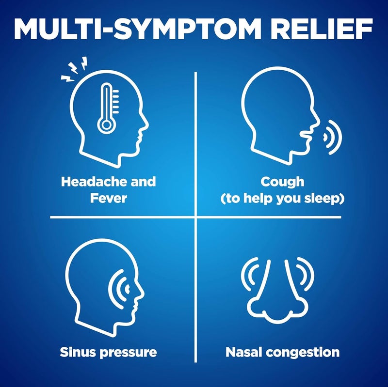 Care Nighttime Severe Cold and Flu Coated Caplets Temporarily Relieves Symptoms Like Runny Nose and Sneezing Vapor Ice 24 Count - Image 4