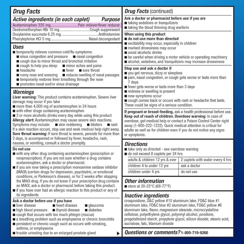 Care Nighttime Severe Cold and Flu Coated Caplets Temporarily Relieves Symptoms Like Runny Nose and Sneezing Vapor Ice 24 Count - Image 5