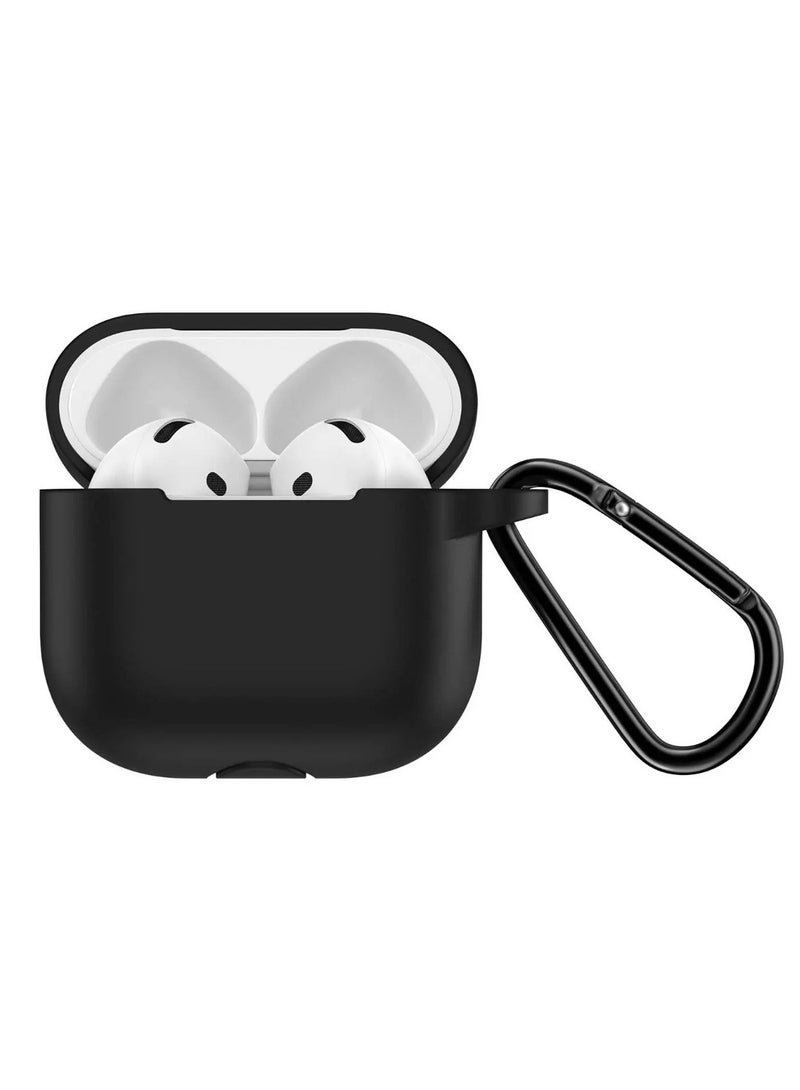 تي دبليو إي جي جي أو أن حافظة لسماعات Airpods 4، حافظة سيليكون واقية متوافقة مع سماعات Apple Airpods 4 باللون الأسود - Image 1