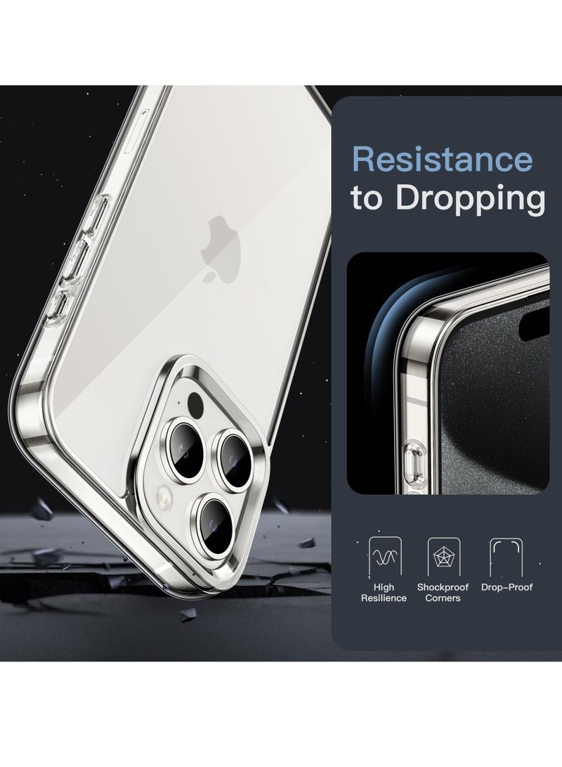 جي تيك حافظة JETech لهاتف iPhone 15 Pro Max مقاس 6.7 بوصات غير صفراء مقاومة للصدمات، غطاء خلفي شفاف مضاد للخدش - Image 5