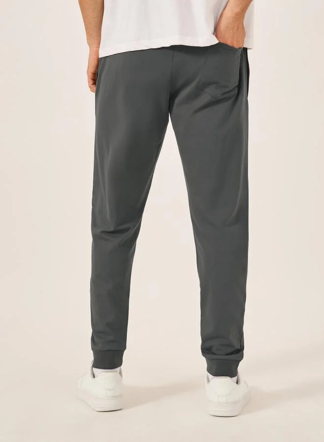 Styli Eco-Earth Slim Fit Terry Joggers with Welt Pockets