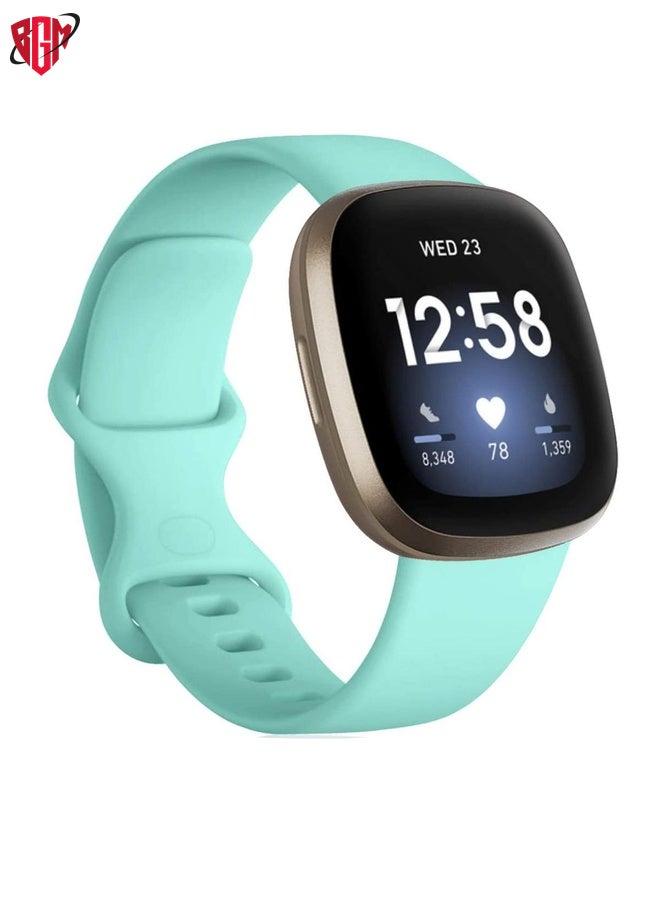 BGM Watch Band Strap For Fitbit Versa 4 / Versa 3 / Sense 2 / Sense Silicone Watch Band, Size: L(Mint Green)  - Image 2