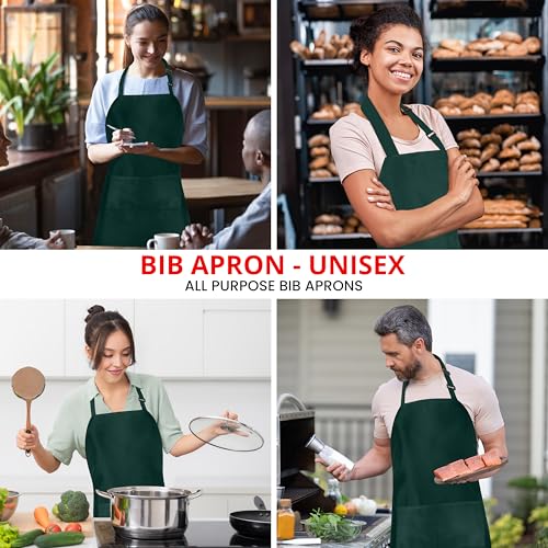 Utopia Kitchen مئزر مطبخ يوتوبيا 10 حزمة، مآزر قابلة للتعديل للجنسين مع 2 جيب، مقاومة للماء لمطبخ الطهاة للرجال والنساء - Image 5