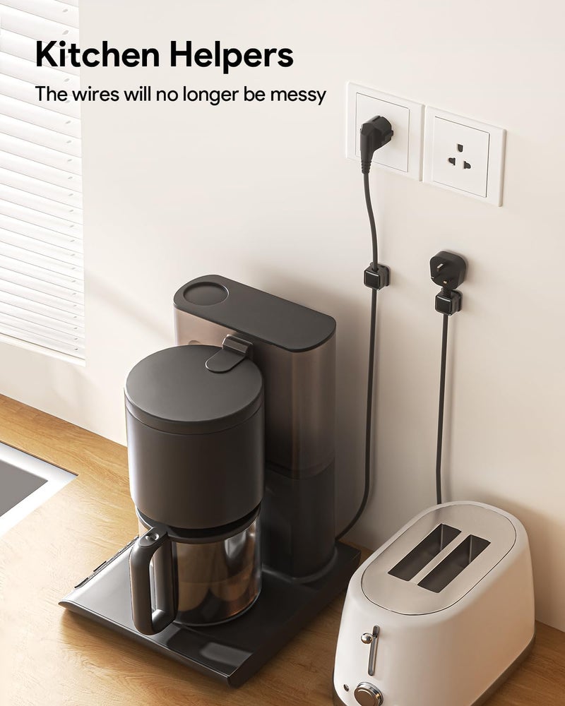 GadgetBite Magnetic Cable Organizer Clips – Self-Adhesive Wire Management Solution for Home and Office,Car,Desk, Management Solution for Data Cable, Power Cords and More (Pack of 6)-Black - Image 5