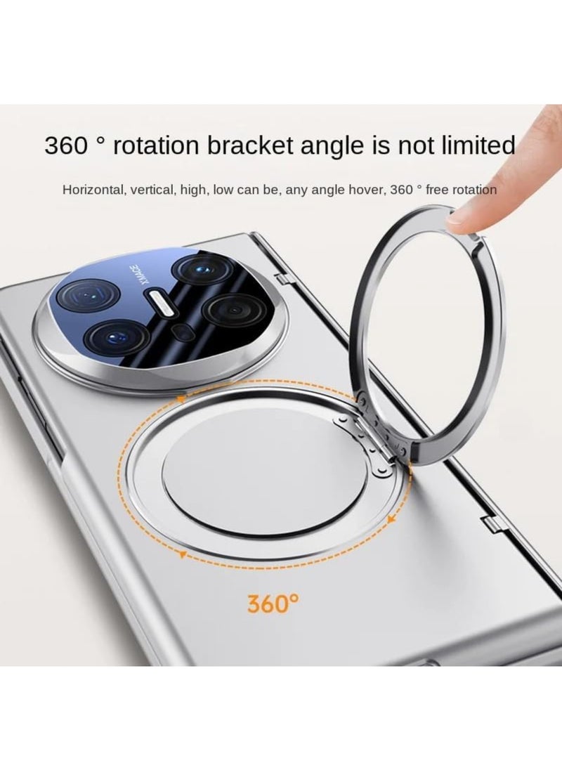 Aookay - for Huawei Mate X6 Magnetic Case, Compatible with Mag-Safe, with Screen Protector and 360° Rotating Stand, PC Shockproof and Drop-proof Protective Case (Black) - Image 1
