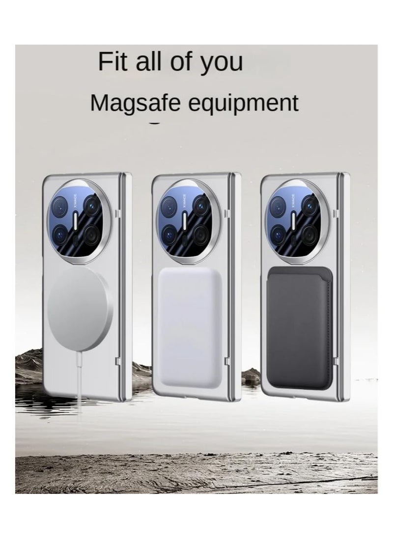 Aookay - for Huawei Mate X6 Magnetic Case, Compatible with Mag-Safe, with Screen Protector and 360° Rotating Stand, PC Shockproof and Drop-proof Protective Case (Black) - Image 1
