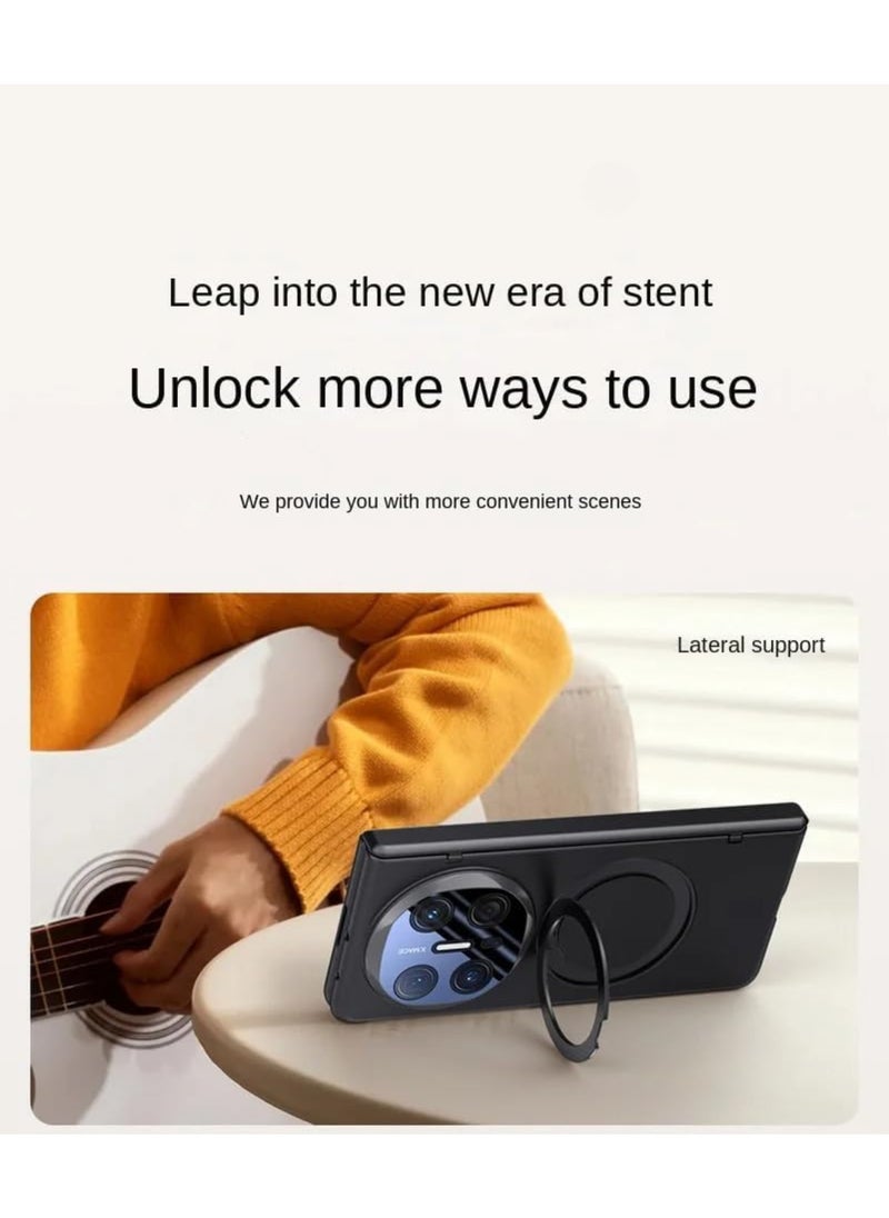 Aookay - for Huawei Mate X6 Magnetic Case, Compatible with Mag-Safe, with Screen Protector and 360° Rotating Stand, PC Shockproof and Drop-proof Protective Case (Black) - Image 1