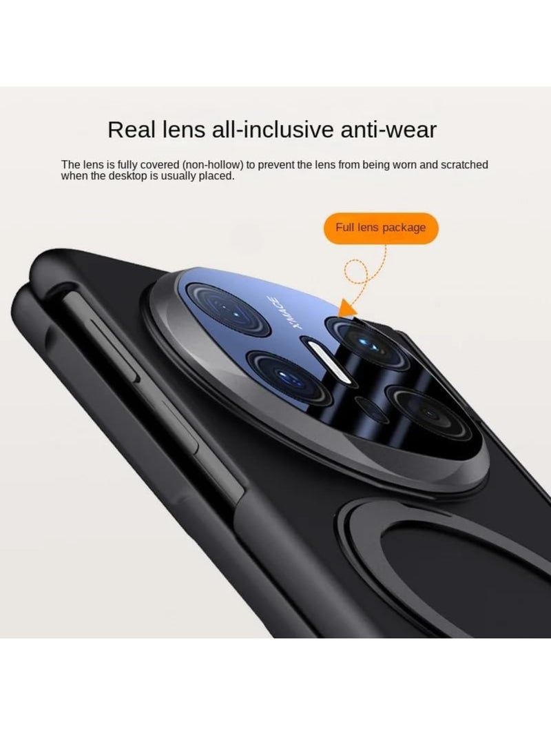 Aookay - for Huawei Mate X6 Magnetic Case, Compatible with Mag-Safe, with Screen Protector and 360° Rotating Stand, PC Shockproof and Drop-proof Protective Case (Black) - Image 1