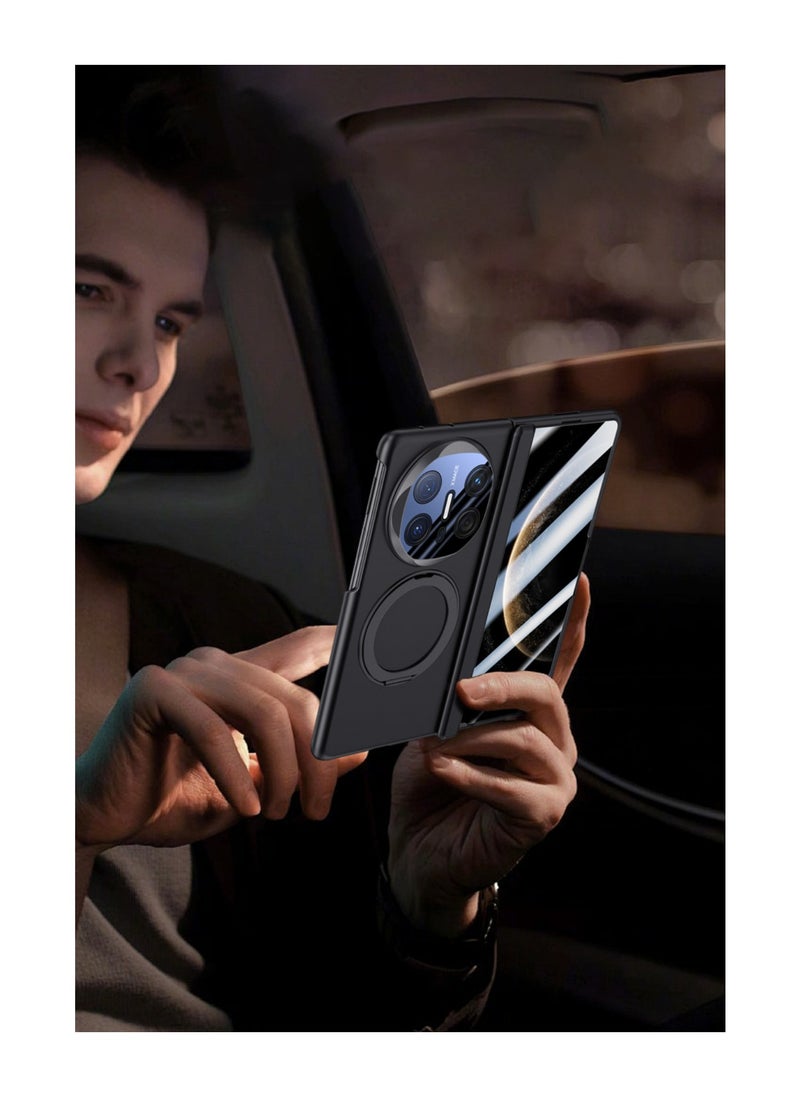 Aookay - for Huawei Mate X6 Magnetic Case, Compatible with Mag-Safe, with Screen Protector and 360° Rotating Stand, PC Shockproof and Drop-proof Protective Case (Black) - Image 1