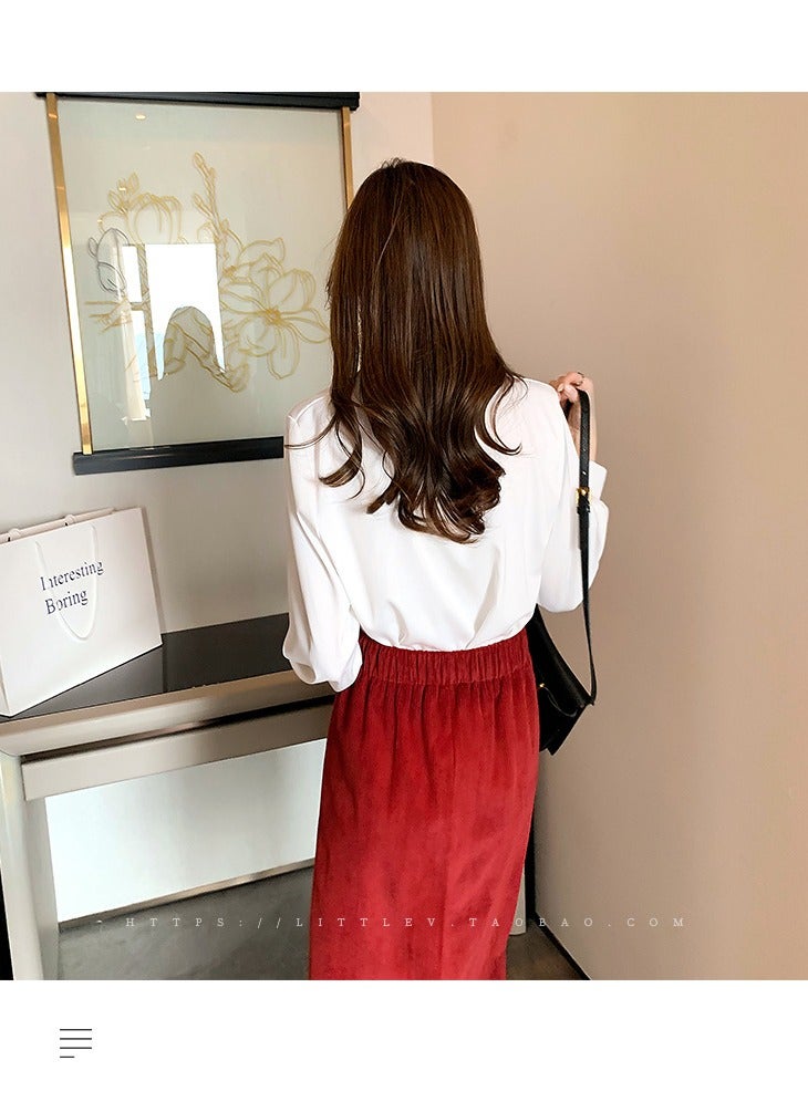 Shougu New Temperament Solid Color Shirt Women's Long Sleeved Shirt  - Image 3