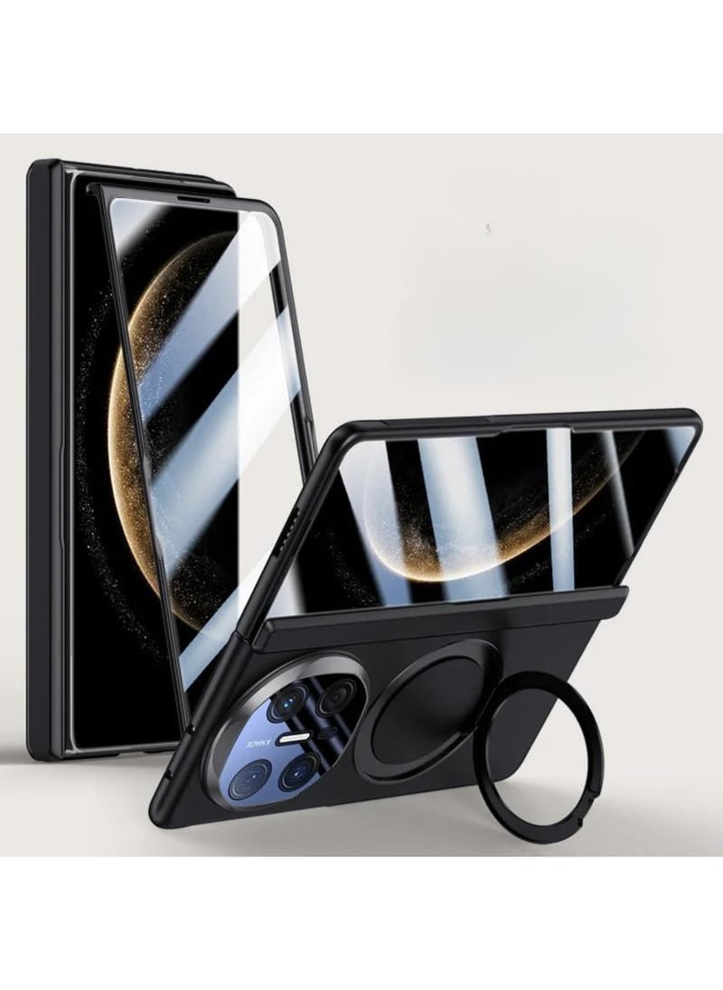 Aookay - for Huawei Mate X6 Magnetic Case, Compatible with Mag-Safe, with Screen Protector and 360° Rotating Stand, PC Shockproof and Drop-proof Protective Case (Black) - Image 1