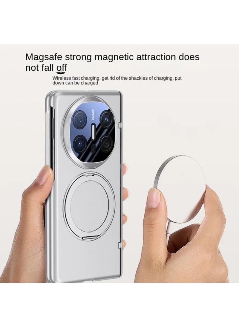 Aookay - for Huawei Mate X6 Magnetic Case, Compatible with Mag-Safe, with Screen Protector and 360° Rotating Stand, PC Shockproof and Drop-proof Protective Case (Black) - Image 1