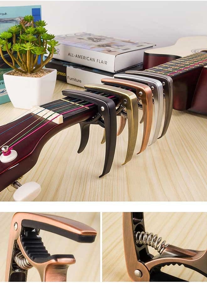 Tersely Guitar Capo, Guitar Accessories Trigger Capo Clip with 5pcs Guitar Picks for Acoustic and Electric Guitars,Ukulele (1pack)  - Image 5