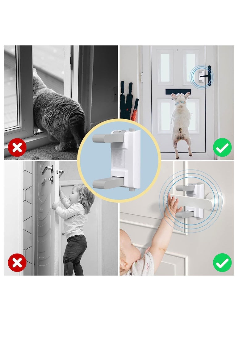 KASTWAVE Child Door Lever Lock, 3PCS White Child Door Lever Lock, Self-Adhesive Baby Proofing Safety Door Lock Without Drilling, Universal Door Lever Lock for Children and Pets - Image 4