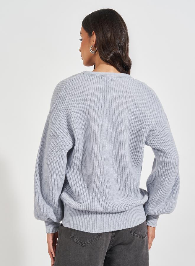 Styli Oversized Longline Buttoned Cardigan  - Image 5