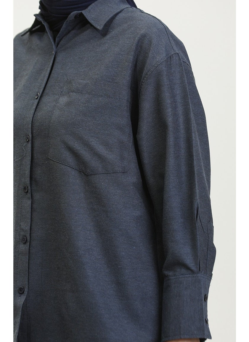 Sefa Merve Pocket Tunic 4805-07 Navy Blue  - Image 4