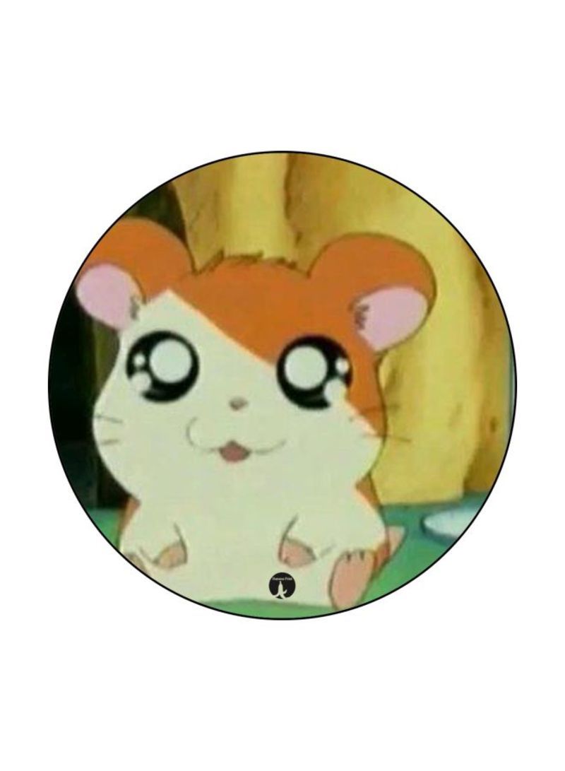 The Anime Hamtaro Theme Printed Mouse Pad  White/Brown/Yellow
