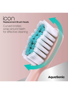 Aquasonic AquaSonic Icon Replacement Brush Heads | Compatible with AquaSonic Icon Toothbrush | 2 Brush Heads | for Normal & Sensitive Teeth (Blush)  - Image 3