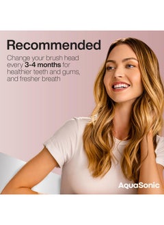 Aquasonic AquaSonic Icon Replacement Brush Heads | Compatible with AquaSonic Icon Toothbrush | 2 Brush Heads | for Normal & Sensitive Teeth (Blush)  - Image 4