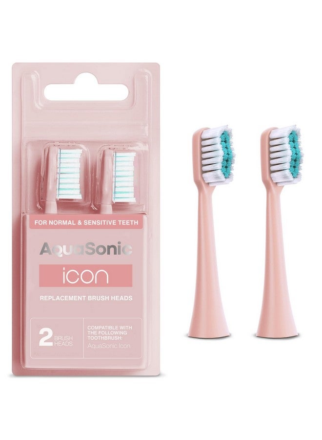 أكوا سونيك رؤوس فرشاة أسنان أكواسونيك أيكون البديلة | متوافقة مع فرشاة أسنان أكواسونيك أيكون | رأسان للفرشاة | للأسنان العادية والحساسة (لون أحمر خدود) - Image 1