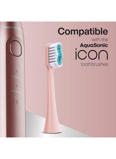Aquasonic AquaSonic Icon Replacement Brush Heads | Compatible with AquaSonic Icon Toothbrush | 2 Brush Heads | for Normal & Sensitive Teeth (Blush)  - Image 5