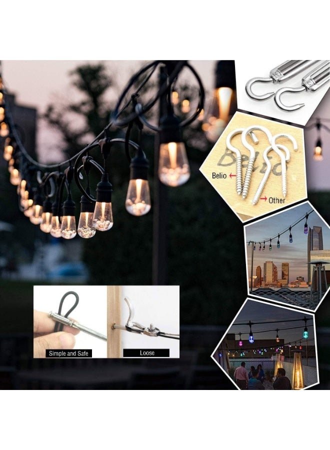 String Light Hanging Kit，Stainless Steel Cable for Outdoor Lights，Globe String Light Suspension Kit Include 182 FT Wire Rope Cable Turnbuckle and Hooks Easy to Install Outdoor Indoor (Silver) - Image 2