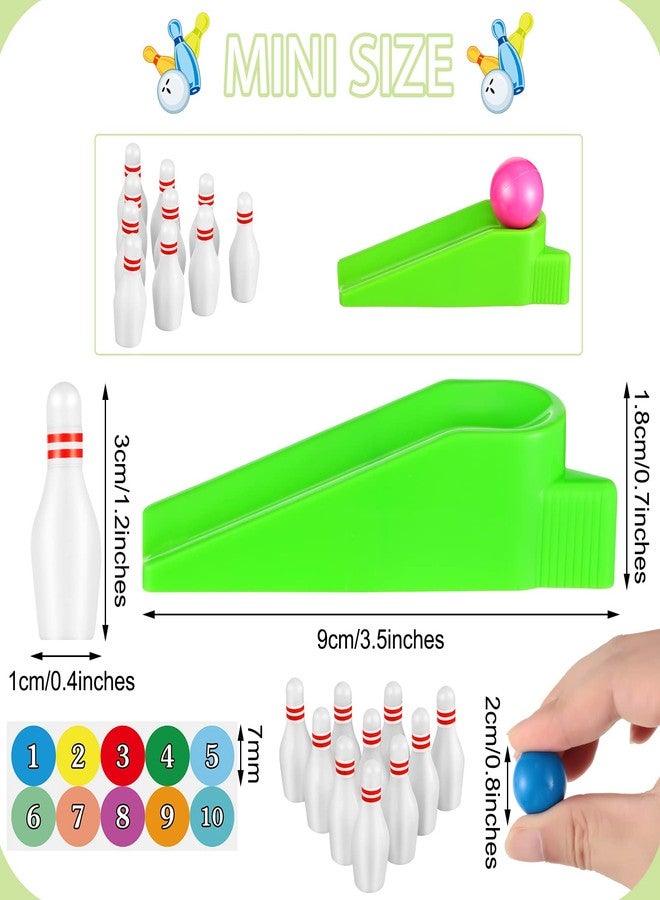 Kathfly Bowling Party Favors for Kids Mini Game with Miniature Bowl Pins Ramp Bowl Ball Tabletop Bowling Sets Goodie Bag Fillers for School Classroom Prize Party(25 Set) - Image 2
