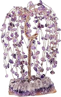 Rockcloud rockcloud Hand-Made Healing Crystal Money Tree on Natural Amethyst Cluster Base Chip Stone Tree of Life for - Image 1