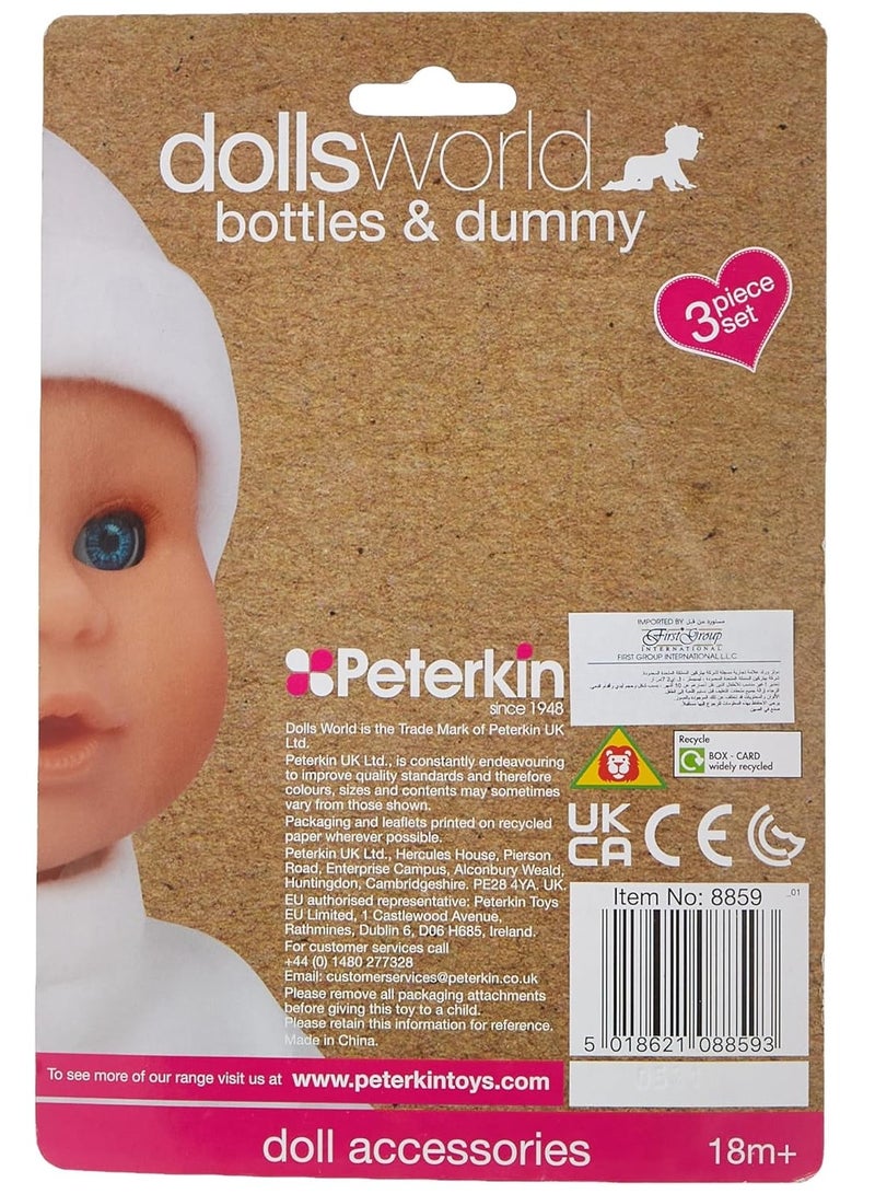 dolls world Refillable Baby Bottles with Lids and Dummy 2-Pieces Set | Milk Bottles | For Feeding Kids |  Age Group : 18 Months + - Image 2