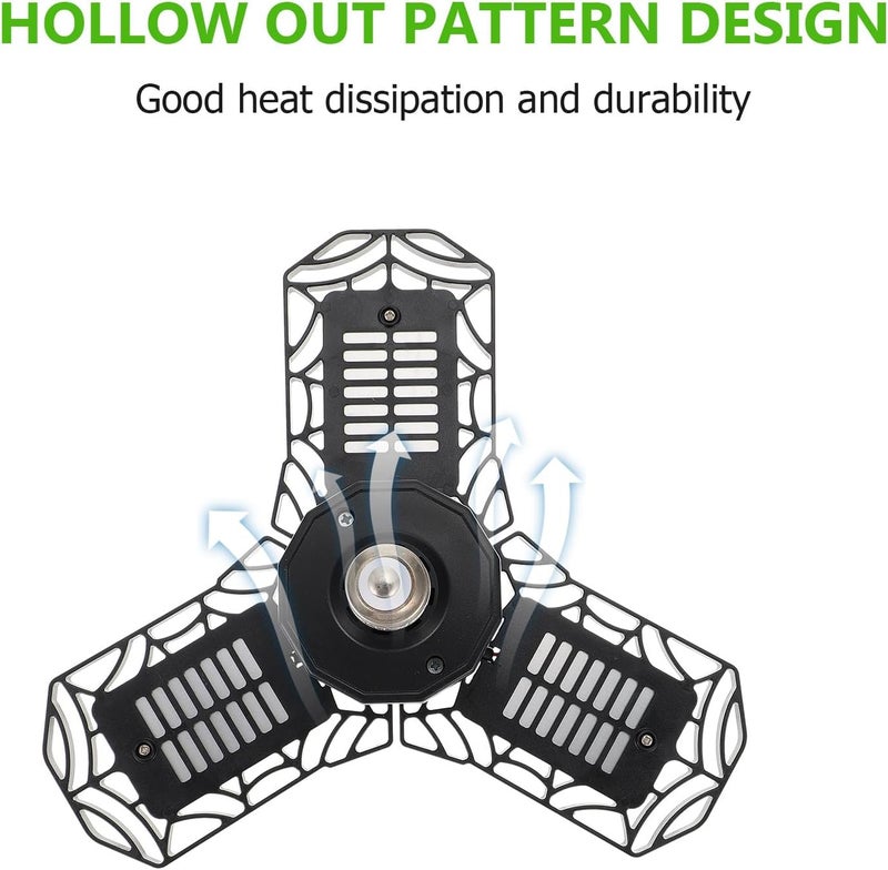 Angoily Folding Garage Light 40w Multi-Purpose Deformable Indoor Warehouse Lamp Black Industrial Bay Lighting - Image 5