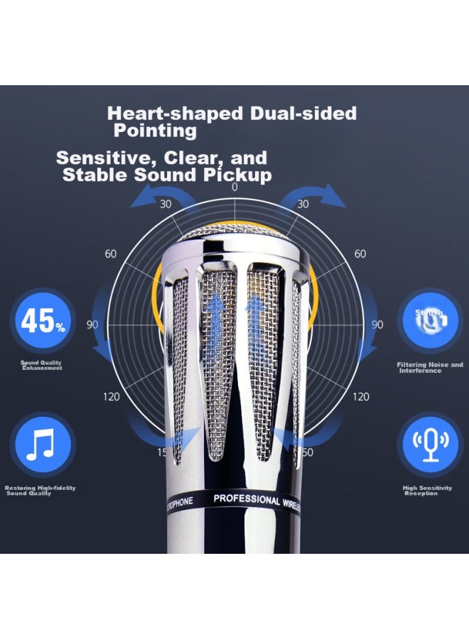 The Good Shepherd Good Shepherd Wireless Microphone System For Home Ktv, Singing, Stage Hosting, Meetings, Speeches, Outdoor Karaoke, Tv Sound, Anti-howling, Metal Rechargeable, Professional All-purpose Dual-channel - Image 4