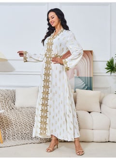 Madam Uniq White Long Sleeve Women's Muslim Robe Maxi Dress  - Image 3