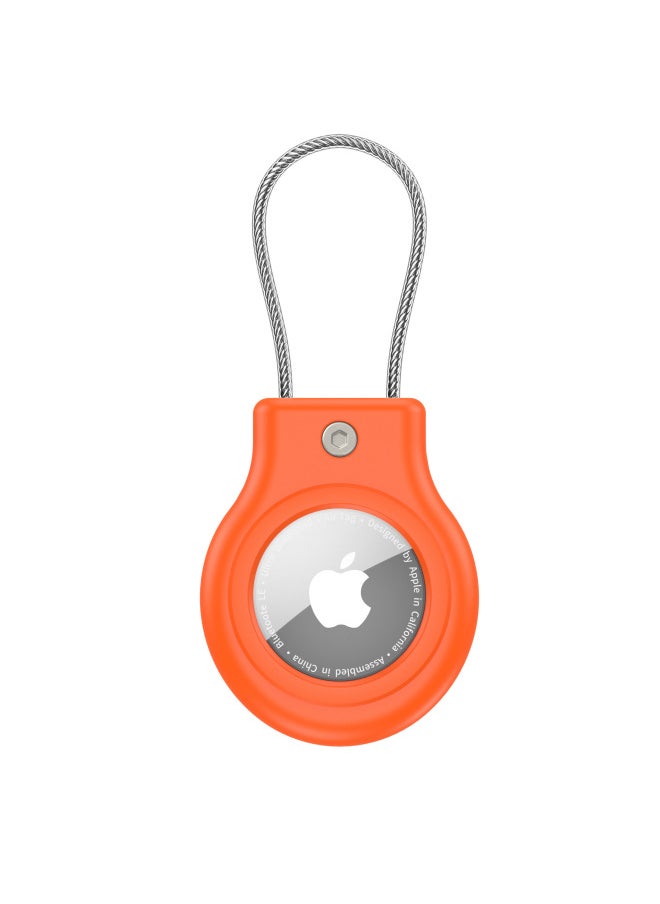 Generic - For Apple AirTag Protective Case Apple Tracker PC Security Lock Anti-lost Hanging Buckle Tracker Protective Case-Color:Orange - Image 1