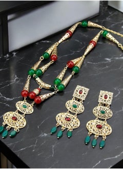 ANUM BY MUNA Luxury Jewelry Set with Green and Red Stones  - Image 2