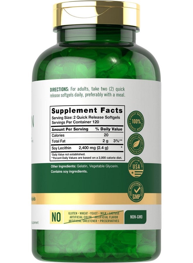 مكمل كارلايل ليسيثين | ٢٤٠٠ ملغ | ٢٤٠ كبسولة جيلاتينية لينة | مع فوسفوليبيد طبيعي | غير معدل وراثيًا، خالٍ من الغلوتين - Image 2